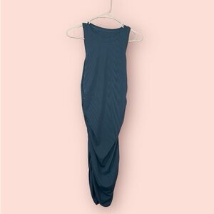 Blue Sleeveless Crew Neck Slim Fit Mini Dress